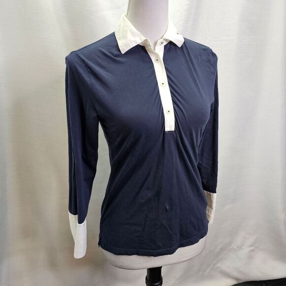 Brooks Brothers Navy Blue Long Sleeve Polo Shirt Size XS - Picture 3 of 9